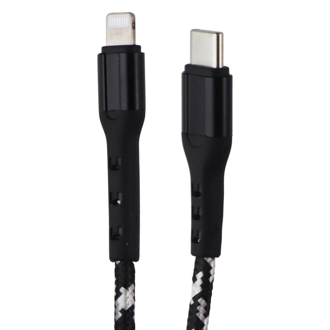 ZGEAR 10FT Braided Sync & Charge Cable for Lightning to USB C - Black / Silver