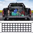 Tailgate Net for Pickup Truck Bed - Cargo Trucks Bed for Full Size Truck 60'' x 18'' (Black) - Mesh Tail gate Competible with Chevy, Ford, Tacoma, Toyota, Ram etc