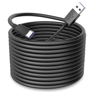 iMangoo USB to USB C Power Cable for CCTV Camera, 33FT Type C Long Power Extension Cable for Tapo TP-Link Xiaomi Mi eufy Security Camera Outdoor Indoor Cord with 10 Wire Clips Cable Nails Black