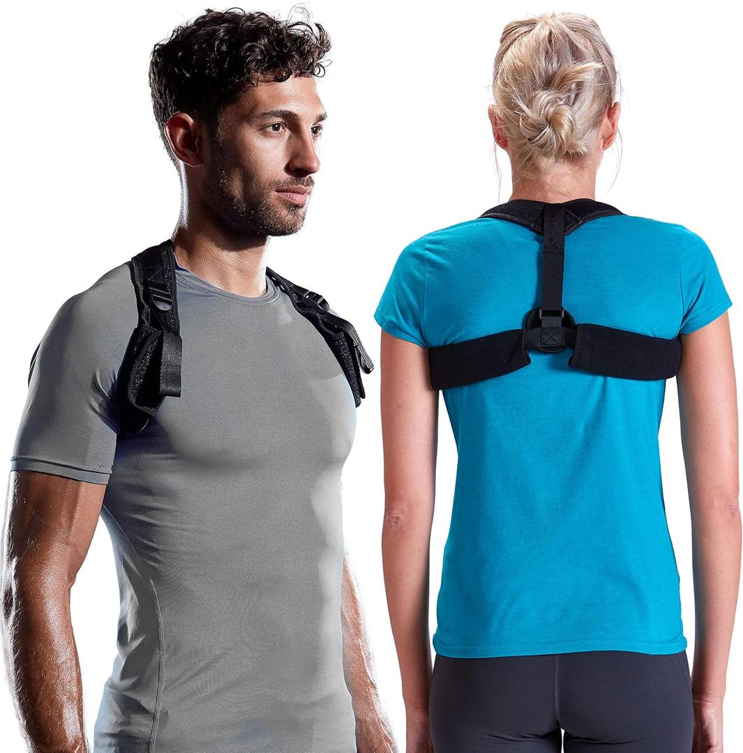 Gaiam Restore Posture Corrector for Women & Men - Back Straightener Adjustable Straps Compact Brace Support for Clavicle, Neck, Shoulder, Invisible Pain Relief (1 EA, Classic)