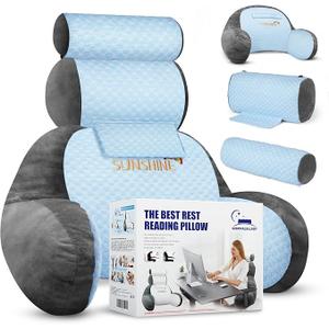 The Adjustable Large Back Pillow for Bed Sitting Up-Ergonomic Back, Neck, and Lumbar Support Pillow-Reading Pillow-Bed Pillow for Sitting Up - Perfect for Elderly, Pregnant Women, and Kids.
