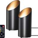 Brightown 2 Pack Uplights Indoor Floor Can Lights - 6000K LED Up Lights with Remote and Timer, 3 Color Temperatures and Dimmable Uplighting Spotlights for Dark Corner Sofa House Plant Picture (Black)