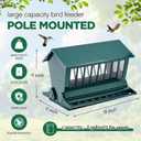 Zonon Squirrel Proof Bird Feeder Metal 12lbs Large Capacity for Cardinals Chickadees Green Bird Feeder on Pole for Outdoors, Not Including Pole