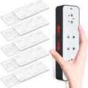 Self-Adhesive Power Strip Holder,6 Pcs Socket Holder Wall Mount Power Strip Punch No Punching Sliding Design Desktop Socket Fixer Plug-in Socket Fixer Bracket Stand for Kitchen Home Office