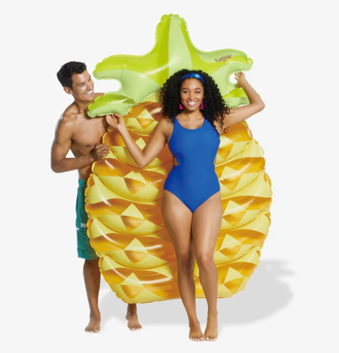 Hot Tropics float 71in L x 47 in W x 10in.