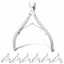 8 Pieces Cuticle Trimmer Stainless Steel Cuticle Nippers Pointed Blade Dead Skin Cutter Clipper Remover Scissors Manicure Tools for Fingernails and Toenails(Silver)