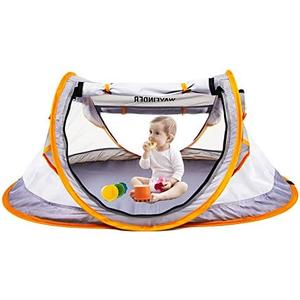 Poray Portable Baby Beach Tent with UPF 50+ Sun Shelter,Mosquito Net and Sunshade, Ideal Pop Up Kids Travel Tent with Carry Bag & 2 Stakes,Outdoor Indoor Play and Sun Protection