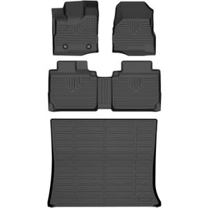 AIPOIL® Floor Mats & Cargo Liner Set for 2012-2017 Chevy Equinox & GMC Terrain All Weather Protection TPE Anti-Slip Automotive Full Set Custom Chevrolet Equinox Car Mats Accessories - Black