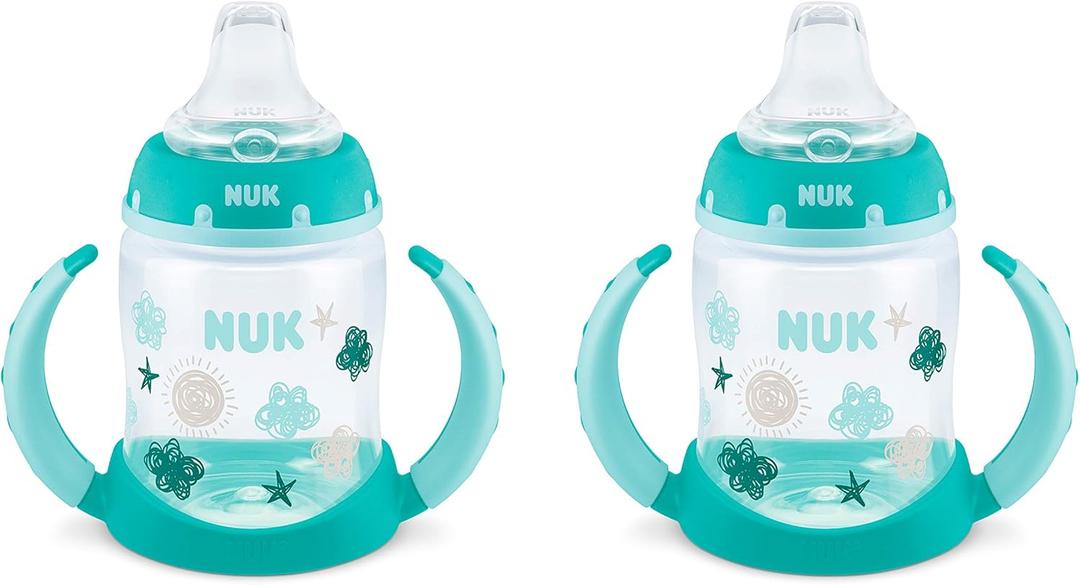 NUK Learner Cup, 5 Oz, 2-Pack, Clouds & Stars  BPA Free, Spill Proof Sippy Cup