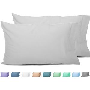 Sunflower King Pillowcases Set of 2, 100% Cotton King Pillow Cases 2, 20x40 inches Ash, Soft and Breathable