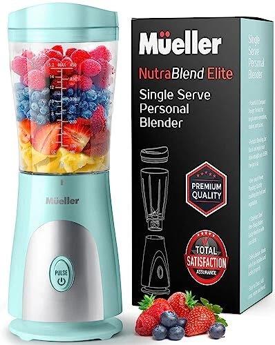 Mueller Personal Blender for Shakes and Smoothies with 15 Oz Travel Cup and Lid