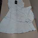 FKEEP Women's Tennis Golf Dresses Zipper V-Neck Sport Activewear with Shorts and Pocket Workout Athletic (Blue Plaid) XS