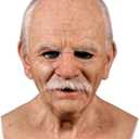 Realistic Old Man Mask Creepy Human Latex Scary Wrinkle Mask for Halloween Cosplay Costume Mask Party