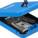 Tenamic Pistol Safe, Portable Travel Gun Safe, Solid Steel Handgun Lock Box for Home Hotel, Gun Safes for Car, Blue