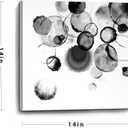 Bathroom Decor Wall Art Black and White Bubbles Prints Pictures Framed Canvas Artwork Wall Art for Bedroom Kitchen Office Modern Ink and Wash Painting Decorations Size 14x14 inches Ready to Hang