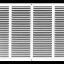 HVAC Premium 22'' x 18'' [Duct Opening] Flat Stamped Steel Return Air Grille - Sidewall and Ceiling - HVAC Vent Duct Cover - White [Outer Dimensions: 23.75''w X 19.75''h]