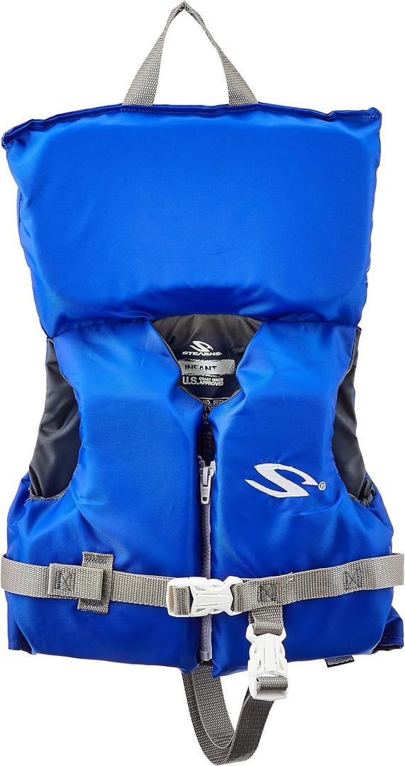 Stearns Infant Life Vest, USCG Approved Type III Life Jacket for Babies & Kids Under 30lbs, Youth PFD for Boat, Beach, Pool, & More (Blue)