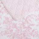 Laura Ashley - Twin Quilt Set, Soft & Reversible Cotton Floral Bedding with a Medium Weight Feel, 2 Piece Bed Set with Matching Pillowcase (Bedford Pink)