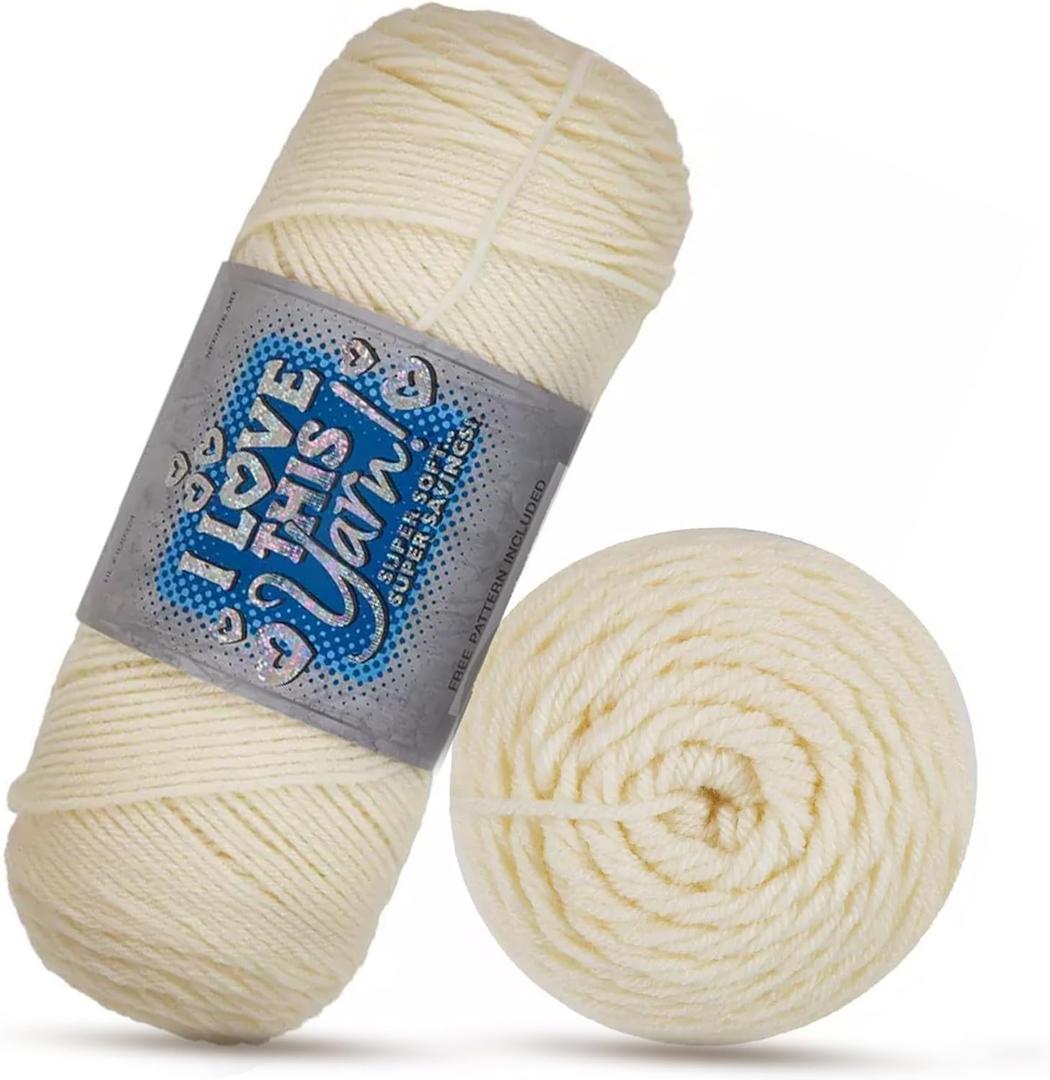 Hobby Lobby Ivory I Love This Yarn, 355 Yards