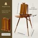 ATWORTH French Easel for Painting, Deluxe Beech Wooden Field & Studio Sketchbox Easel Stand with Metal Side Tray, Portable& Easy Transport for Painting Outdoor, Holds Canvas up to 34"- Light Walnut, 24.6 inches