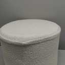 ZICOTO Beautiful Boucle Pouf Ottoman and Foot Rest - Elevate Your Living Room Decor with Lightweight Comfort and Charm - A Round Modern Foam Filled Foot Stool Perfect to Rest Your Feet (White)