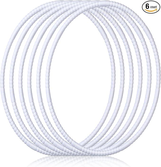 Shappy 6 Pcs Exercise Hoop Detachable Adjustable Plastic Toy Playground Toys Colored Hoop Circles for Teens Games Gymnastics Dog Agility Equipment Party Decor (23 Inch, Black)