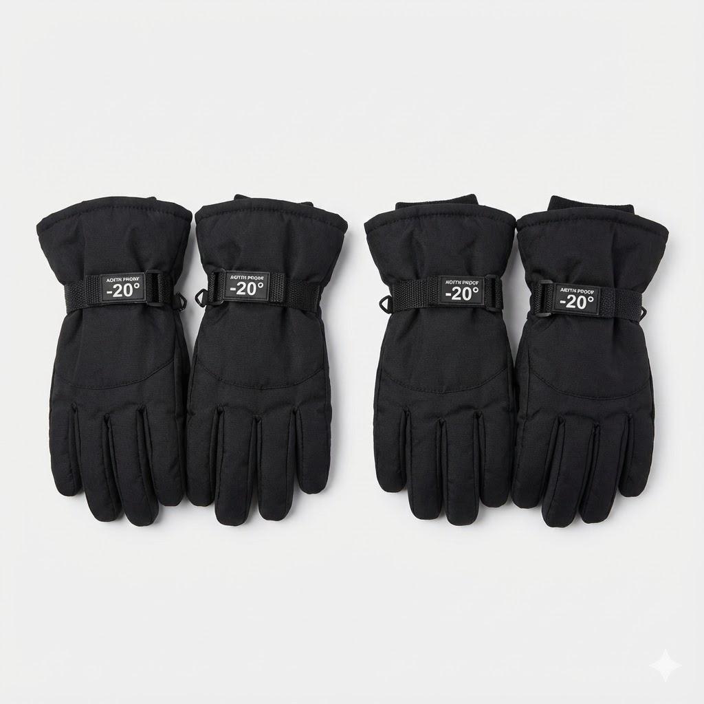 2 Pairs Kids Waterproof Winter Snow Gloves Ski Gloves for Boy Girl Outdoor Warm Thickening Snowboar -20°