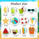 Summer Wooden Hanging Ornaments, 37 Summer Hawaiian Beach Decorations Tree Door Ornaments with String Holiday Party Decorations Painted Ice Cream Watermelon Themed Party Supplies