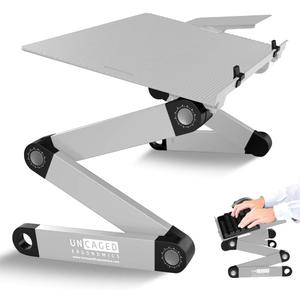 Uncaged Ergonomics Adjustable Keyboard Tray, Silver, Keyboard Tray, Ergonomic, Wrist Support, Portable, Universal, Aluminum