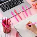 25 Pcs Ballpoint Pens Bulk Retractable Writing 1. 0 mm Black Ink Cute Pens Smooth Writing Color Fancy Gift for Teacher Student Employee Office School Home Baby Shower Supplies (Pink Series)