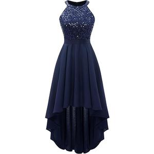 Dressystar Women's Sequin Halter Cocktail Prom Dresses Hi-Lo Sparkly Glitter Homecoming Bridesmaid Wedding Guest Dress, XS