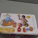 Baby Toys 3-6-12 Months Sensory Toy for Babies Workout Dumbbell Weights Toy Set with Rattles,Crinkle,Mirror & Teether,Montessori Toys for 6 Month Old Infant Baby Girl Boy Gifts