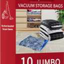MEIQIHOME Vacuum Storage Bags, Space Saver Sealer Bags,Vacuum seal bags for clothing, Pillows, Comforters, Blankets, Bedding,Travel,10 Jumbo