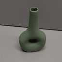 Ceramic Decorative Vase with Hallow Ring Design  Stoneware Decorative Vases for Home Decor  Minimalist Centerpiece Flower Vases for Living Room, Bedroom & Office  9", Green