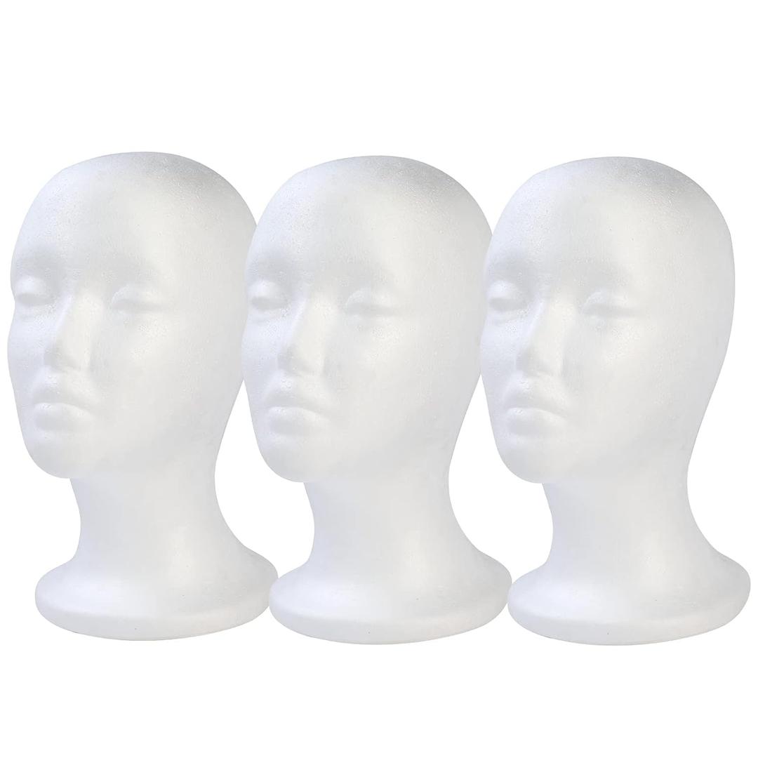 BALABALA 6 Pcs Foam Wig Head, Female Styrofoam Mannequin Hairpieces Stand Holder Cosmetics Model Head Wig Display for Style, Model, Display Hair, Hats, Hairpieces, Mask , Salon and Travel