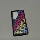 Compatible for Samsung Galaxy S24 Ultra Case Cute Neon Leopard Cheetah Rainbow Case with Screen Protectorfor Women Girls [Military Grade Protection] Heavy Duty Shockproof Case 6.8inch