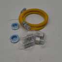 AMI PARTS 48" Flexible Gas Line Kit Yellow Coated, Gas Hose Connector Kit for Dryer, Stove, Water Heater,5/8" OD(1/2" ID) Stainless Steel Gas Line with Connector 1/2" MIP &1/2"FIP & 3/4"MIP Fitting
