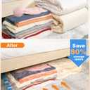 6 Pack Jumbo Extra Large 51.2 x 43.3 Vacuum Storage Bags for King Size Comforter Bedding Pillow, 5XL Vacuum Seal Bags Space Saver Reusable Heavy Duty for Coat Quilt Blanket Clothing