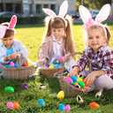 LEASEN [ 6 Surprise Golden Eggs ] 300 Pack Plastic Easter Eggs Bulks, 2.3 Inch Empty Easter Eggs, Bright Colors Plastic Eggs Fillable for Easter Hunt, Basket Stuffers Fillers, Easter Party Favor