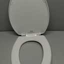 Bemis 7300SLEC Slow Close Toilet Seat, Easy Clean Hinges and Durable Plastic Seat, Made in USA, Elongated, White