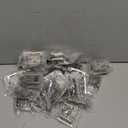 Ravinte 50 Pack (25 Pairs) 1/2 inch Overlay (Variable) Cabinet Hinges, Self-Closing Semi-Concealed Face Mount, Satin Nickel Decorative Hardware with Door Bumpers for Kitchen & Cupboard Doors, Silver