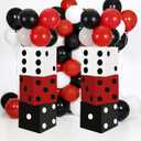 51 Pcs Casino Party Decorations, Las Vegas Theme Supplies with Large Dice Boxes and White Red Black Balloons, Game Night Decor, Birthday Party Centerpieces for Table & Door, 11 x 11 x 11 inches
