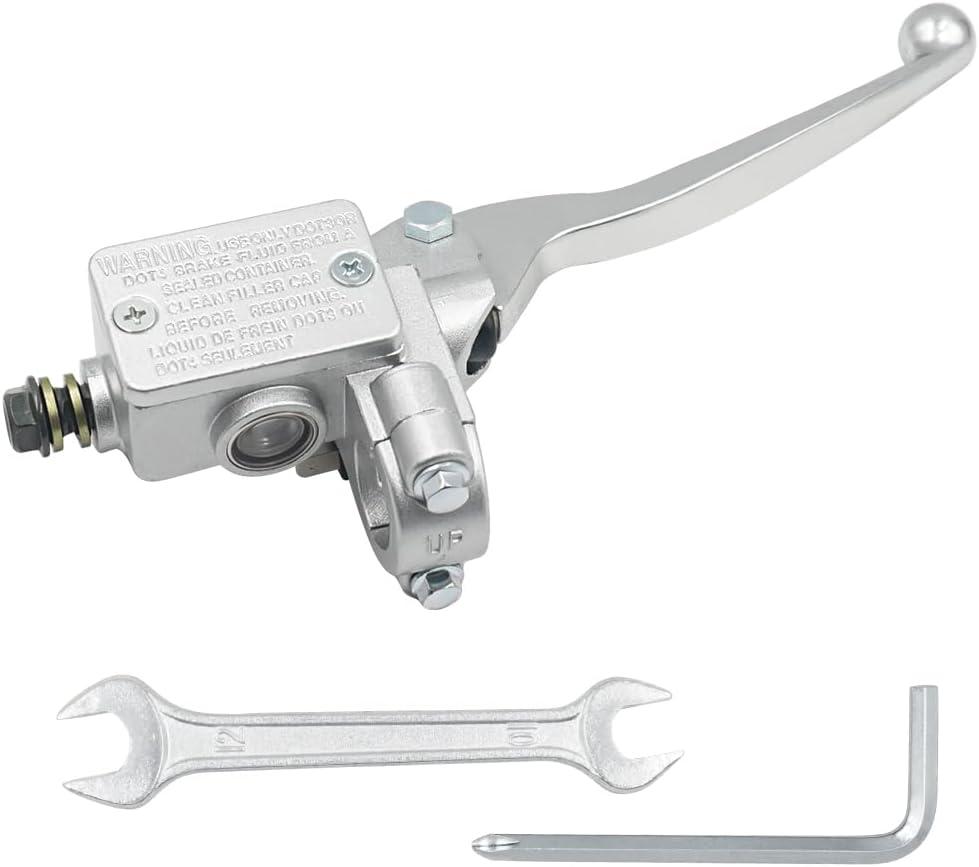 7/8" 22mm Right Brake Master Cylinder for GY6 50cc 110cc 125cc 150cc 250cc Taotao Sunl Roketa Kazuma Baja Scooter Moped ATV 4 Wheeler Dirt Pit Bike-Silver