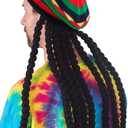 DIYDECAL Rasta Beanie Hat with Dreadlocks Wig Costume Dreads Hats (One Size, Colorful1)