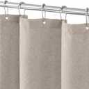 Seasonwood Linen Shower Curtain Neutral Vintage Farmhouse Linen Shower Curtains for Bathroom Boho Bathroom Decor with 12 Sturdy Stainless Steel Sliding Hangers(Taupe,72x72 Inches)
