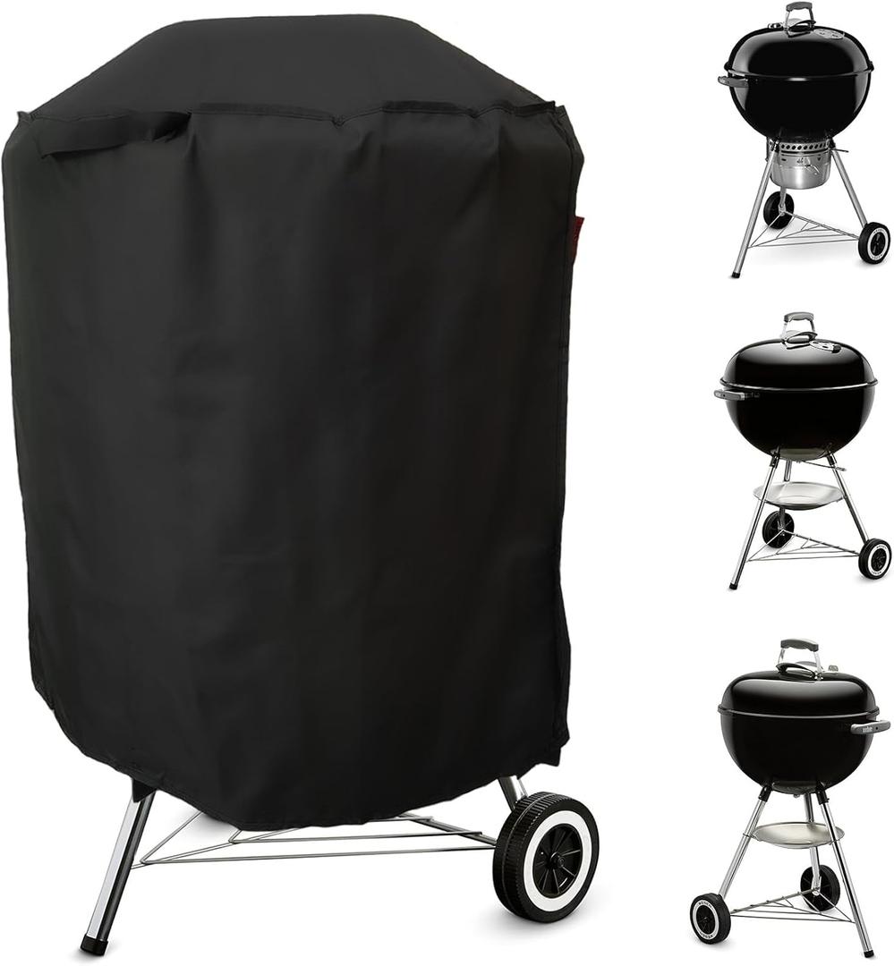 Premium Grill Cover Fits Weber 22" Jumbo Joe,22" Original & Premium Kettle Charcoal Grill,Weber/Joyfair/Megamaster/Papapacks/GRILIFE/Green Party 18" Kettle Charcoal Grill (26.5"D)