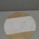 Okllen 12" Marble Cheese Board and Acacia Wood Serving Board, Handcrafted Round Marble Tray Cutting Board for Cheese, Charcuterie, Meat, Fruit