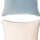 MONDAY MOOSE Decorative Throw Pillow Covers Cushion Cases, Set of 2Soft Velvet Modern Double-Sided Designs, Mix and Match for Home Decor, Pillow Inserts Not Included (18x18 inch, Beige/Light Blue)