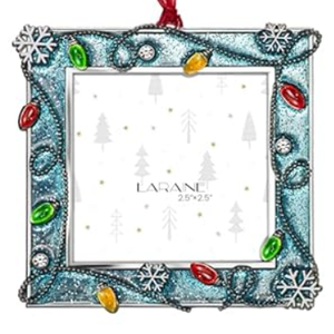 LARAINE Picture Photo Frame Christmas Metal 2023 Christmas High Definition Glass Display Pictures for Tabletop Home Decorative Holiday Gift (Blue, 2.5)