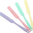4 Pcs Silicone Jar Spatula, Non-Stick Heat Resistant Cake Cream Spatulas Set, 9.8 inch Cake Cream Butter Spatulas(4 colors